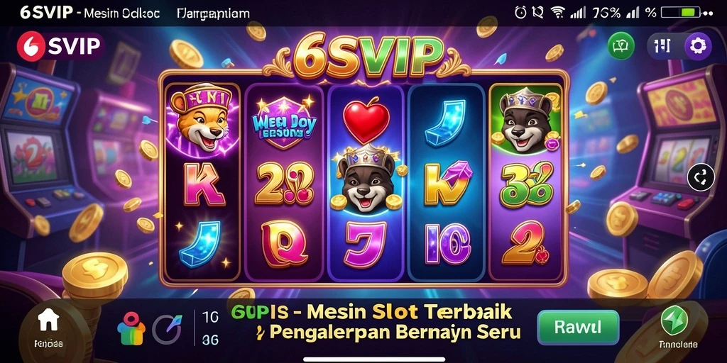 Screenshot utama 6SVIP menunjukkan gameplay mesin slot yang seru.