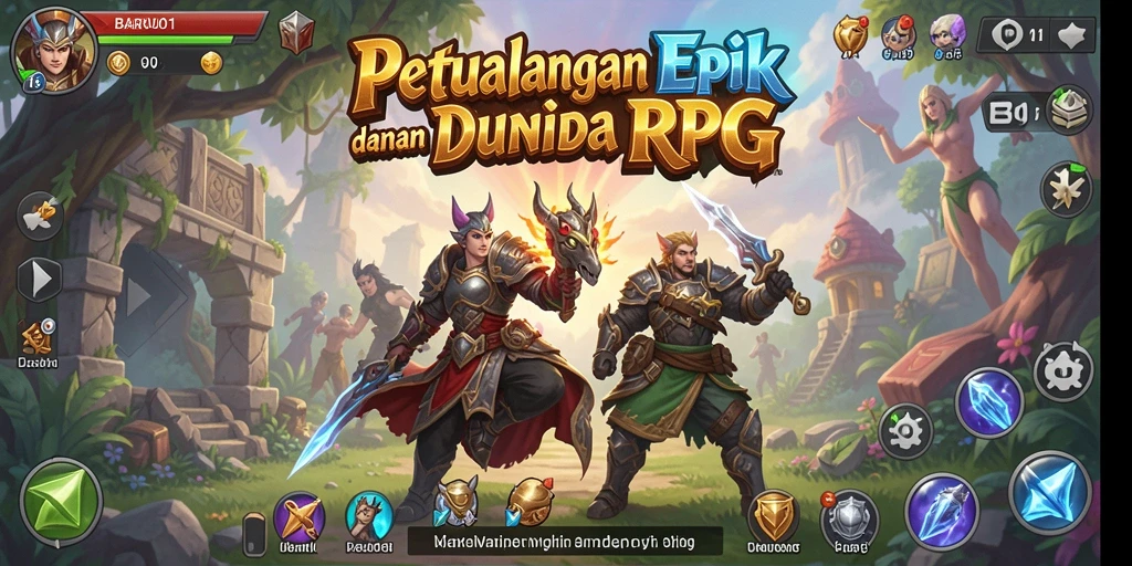 Screenshot menampilkan aksi seru dalam pertarungan RPG.