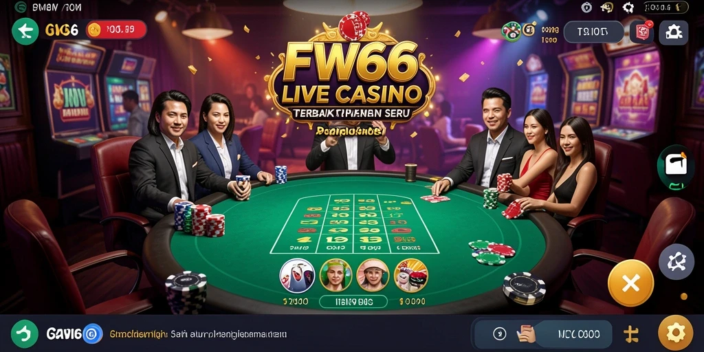 Tampilan utama gameplay Live Casino FW66 yang mendebarkan.