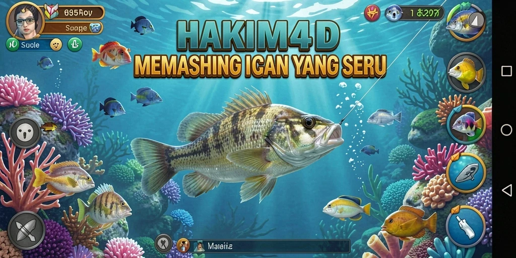 Tampilan gameplay seru dalam HAKIM4D saat menembak ikan.