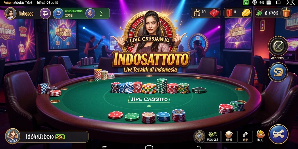 Screenshot gameplay INDOSATTOTO yang penuh aksi dan dealer profesional.