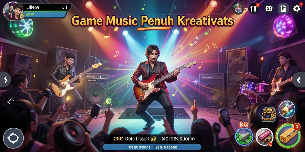Screenshot gameplay JIN69 menampilkan aksi bermain musik yang mengasyikkan.