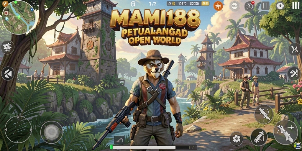 Screenshot gameplay MAMI188 menampilkan petualangan luar biasa di dunia terbuka.