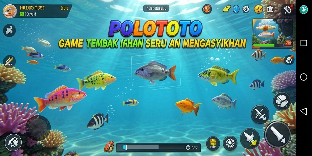 Gameplay menembak ikan yang menyenangkan di POLOTOTO.