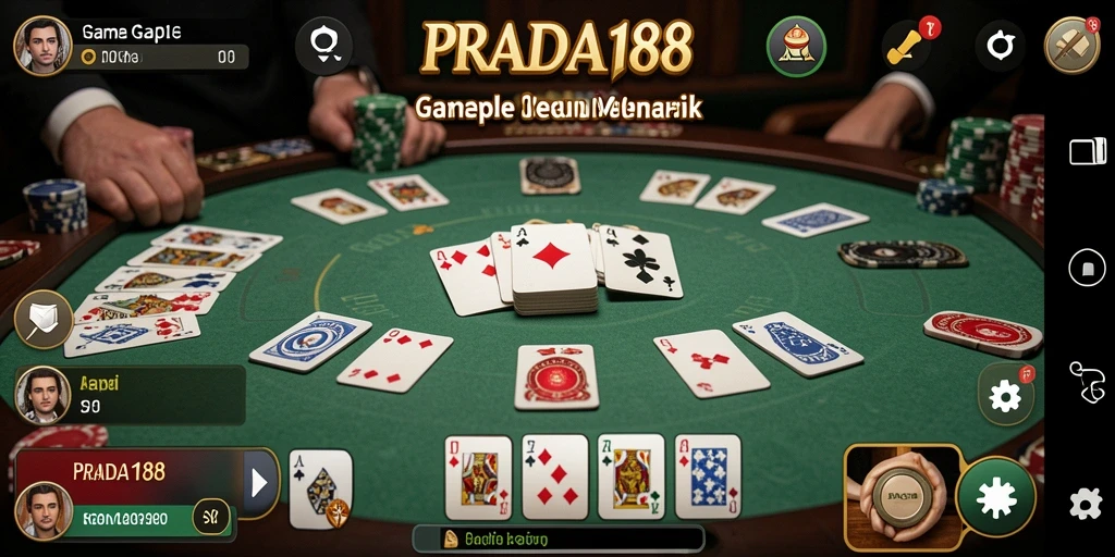 Screenshot gameplay PRADA188 yang menampilkan keseruan bermain Gaple.