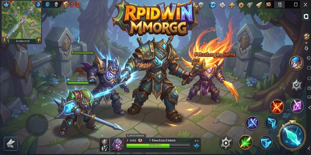 Tampilan gameplay seru RPIDWIN yang menampilkan petualangan MMORPG.
