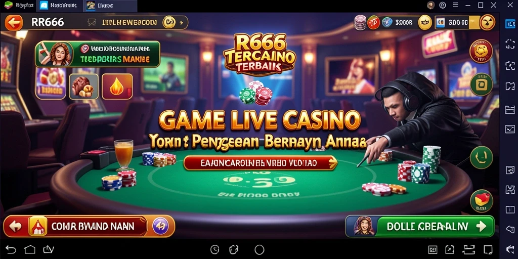 Tampilan gameplay Live Casino RR666 yang menarik dan interaktif.