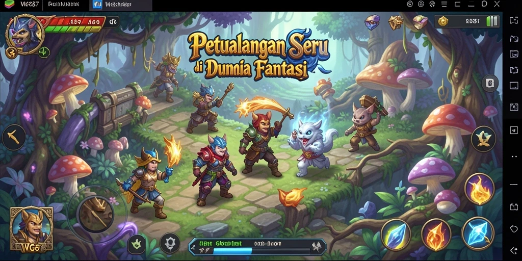 Tampilan gameplay seru WG87 dalam dunia petualangan.