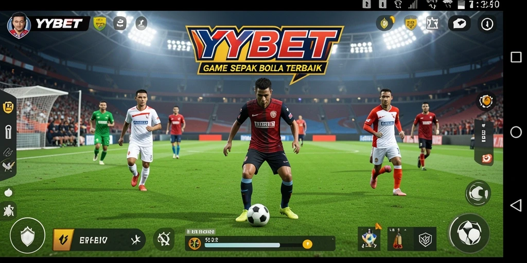 Tampilan gameplay YYBET saat menampilkan pertandingan sepak bola secara langsung.