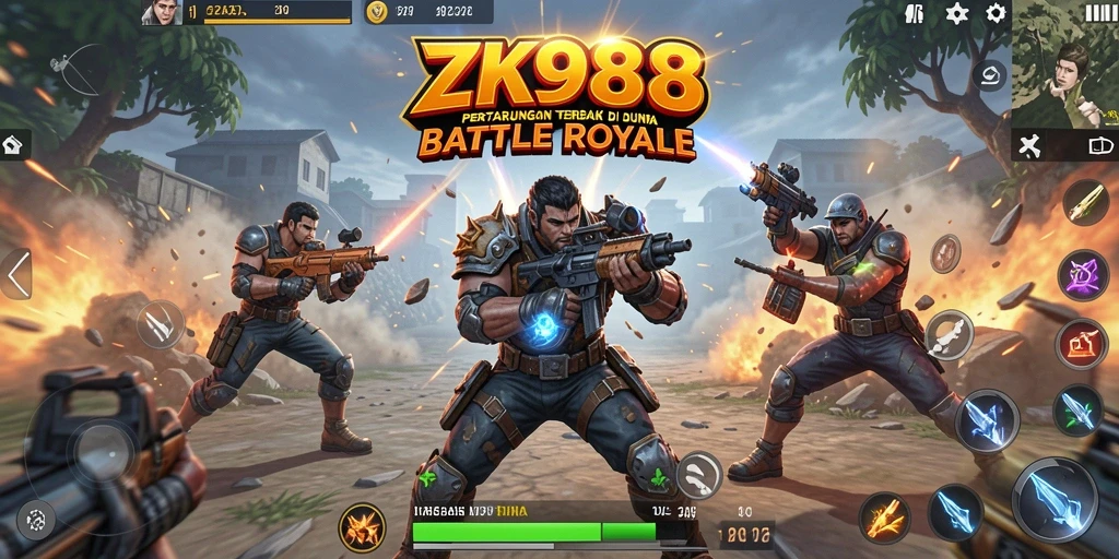 Screenshot ZK988 menampilkan intensitas pertarungan Battle Royale.