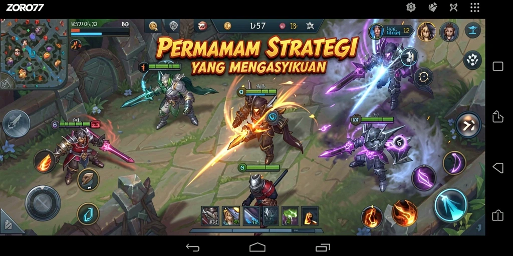 Tampilan gameplay ZORO77 yang menarik dengan karakter dan strategi mendalam.